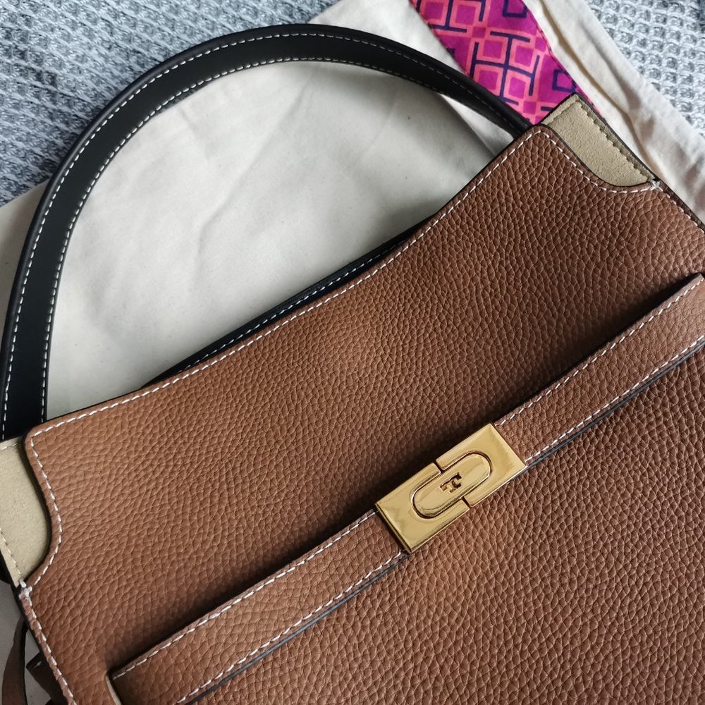 New Tory Burch Leather Lee Radziwill Double Bag - Picture 8 of 8